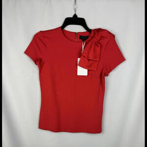 Ted Baker Sadlie Joyous Bow Shoulder Top Red Size 2 US